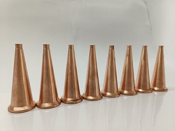 Precision turned copper cone components